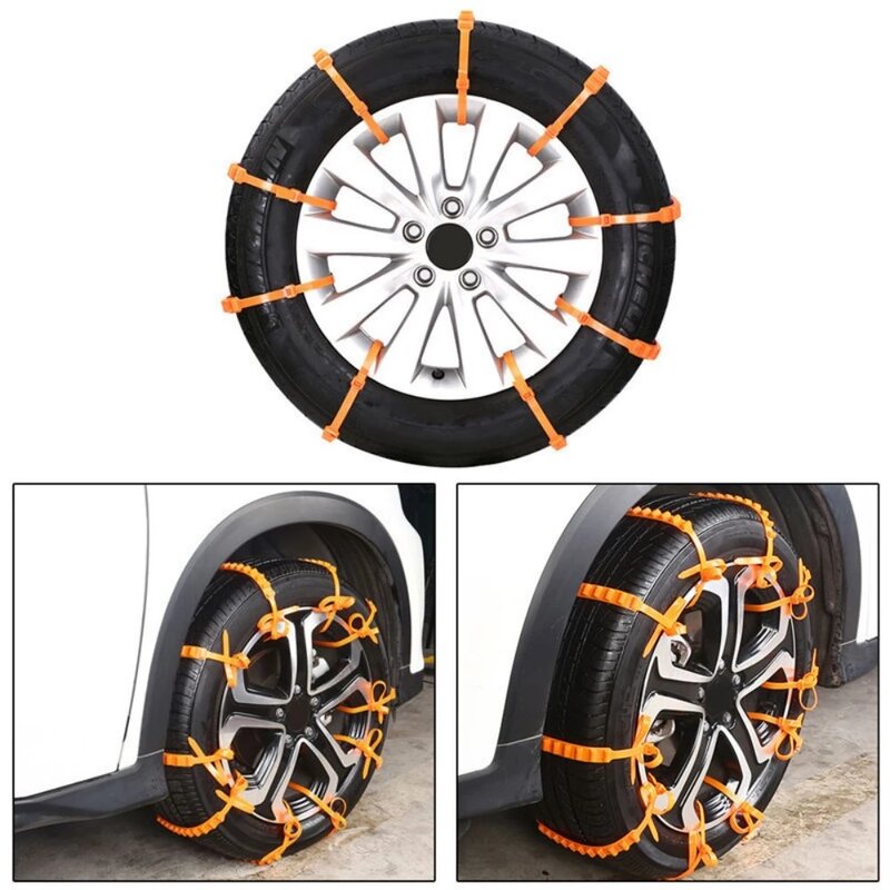 10 pces carro pneu de inverno rodas correntes de neve pneu de neve correntes anti-skid roda pneu cabo cinto de inverno ao ar livre corrente de emergência