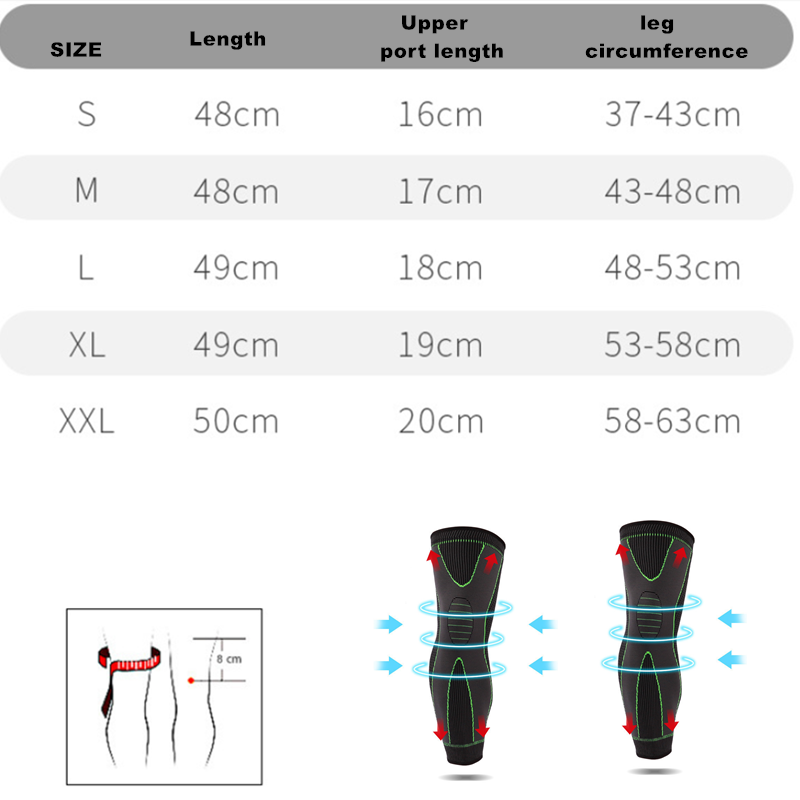 2pcs=1pair Long Leg Braces Knee Sleeve Basketball Running Working Out Pads Relieve Knee Joint Pain Leg Protectors Knee Support