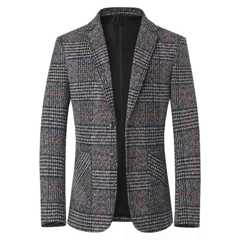 Классический мужской костюм, куртка, английские блейзеры в клетку, Высококачественная деловая Мужская одежда, блейзер A2F1732