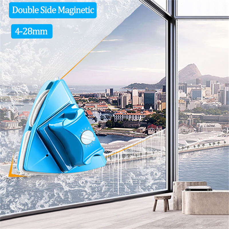 Spazzola per vetro magnetica da 4-28mm spazzola per la pulizia del vetro a doppio lato per strumento per la pulizia della casa della finestra spazzola magnetica per la pulizia della finestra