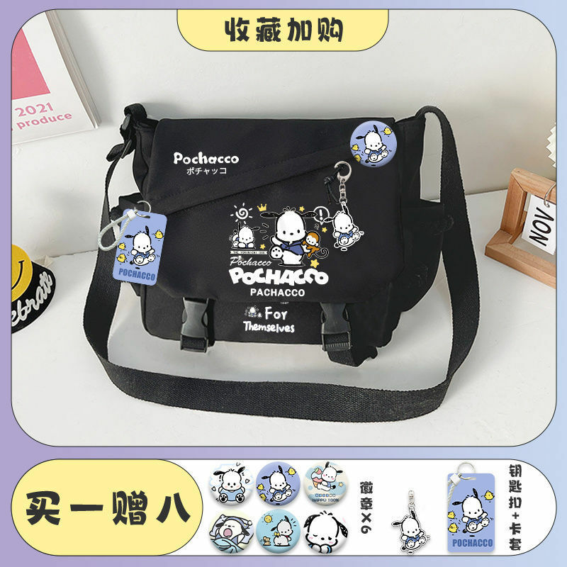 Sanrio New Pacha Dog Crossbody Bag College Men and Women przenośna płócienna torba torba na ramię dla klasy