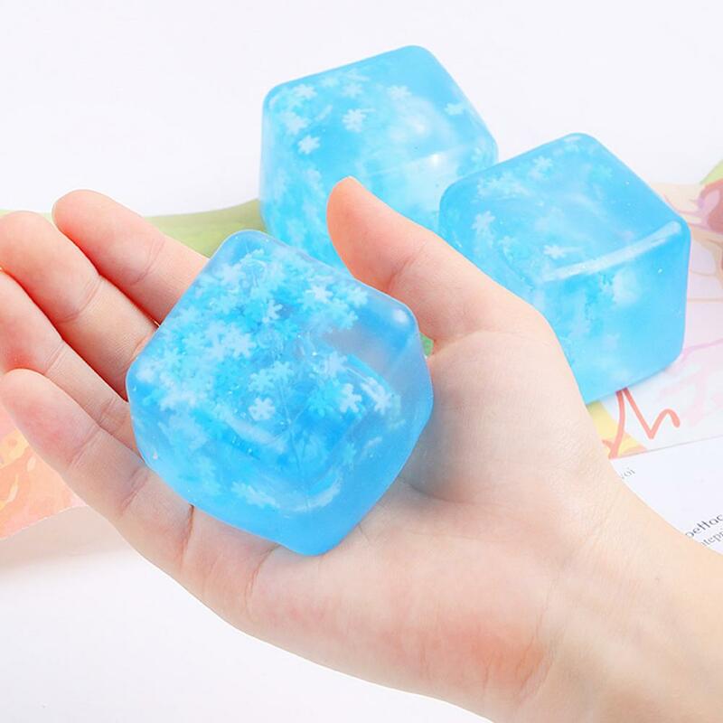 Stress Relief Toy Ice Cube Stress Balls Funny Anxiety Relief Toy for Kids Adults Ice Toy for Stress Calming Slow Rising Fidget