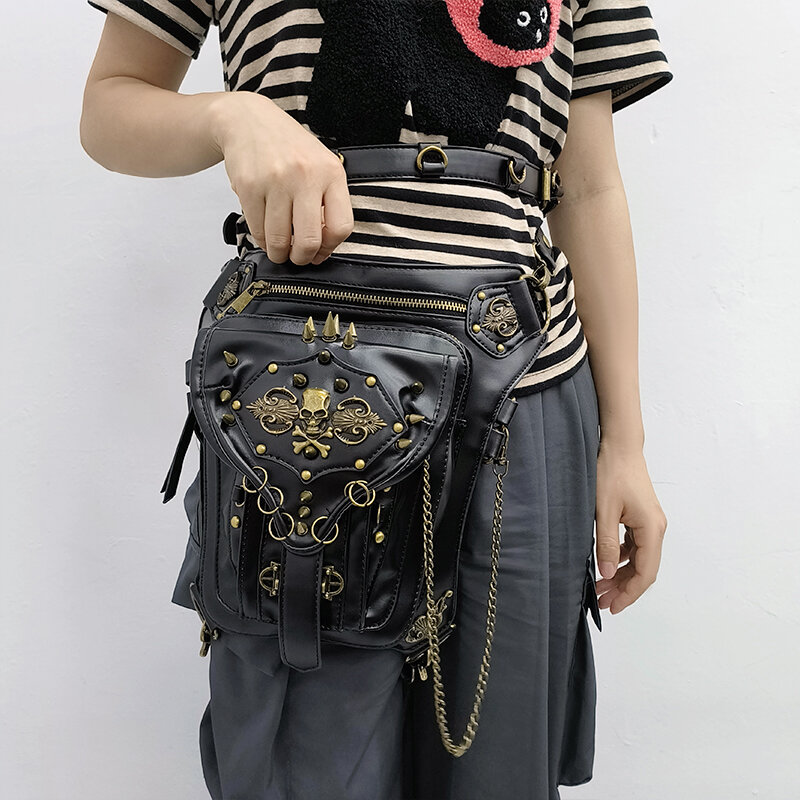 Готический Ретро скелет кроссовер сумка почтальона панк ивовая походная поясная сумка рюкзак Виктория мода