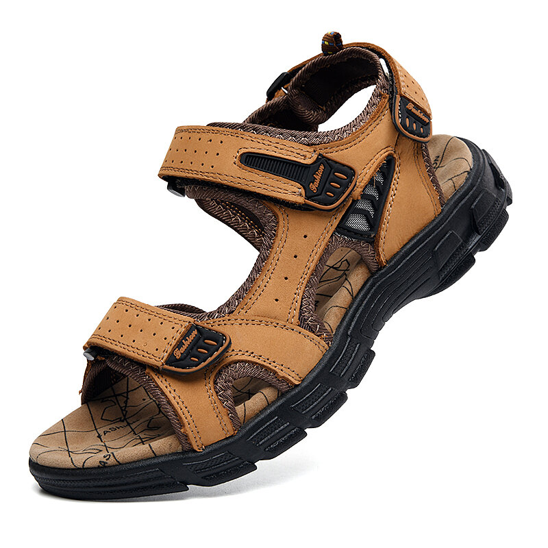 Sandalias antideslizantes de suela gruesa para hombre, zapatillas de playa con punta descubierta, informales, ligeras, a la moda
