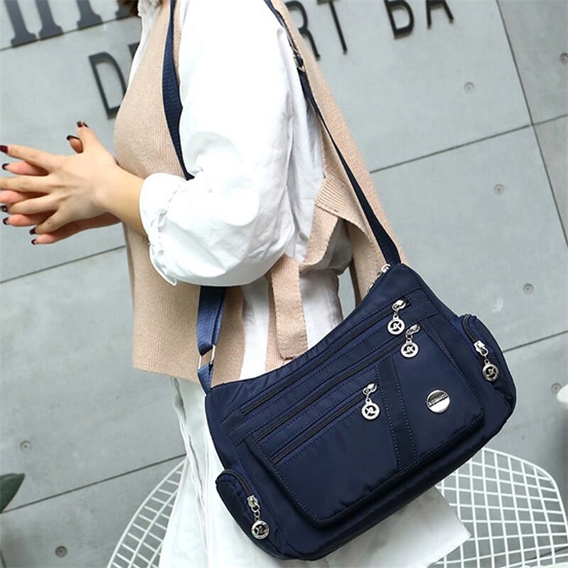 Nowa torba na ramię kobiety moda wodoodporny Nylon Oxford Crossbody torba wysokiej jakości Messenger torebki portfel podróżny