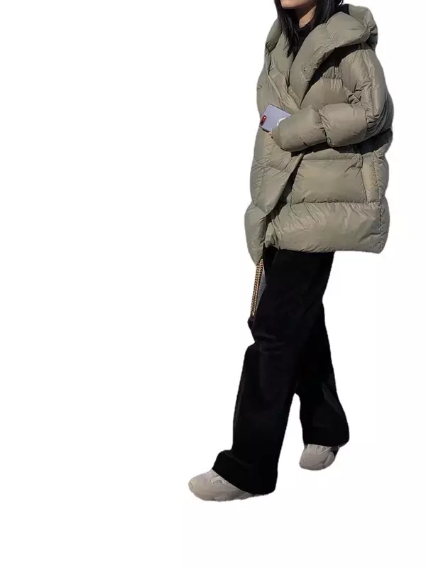 Sudaderas con capucha de plumón de pato blanco para mujer, abrigos cortos cálidos a prueba de viento para esquí, invierno, 2022