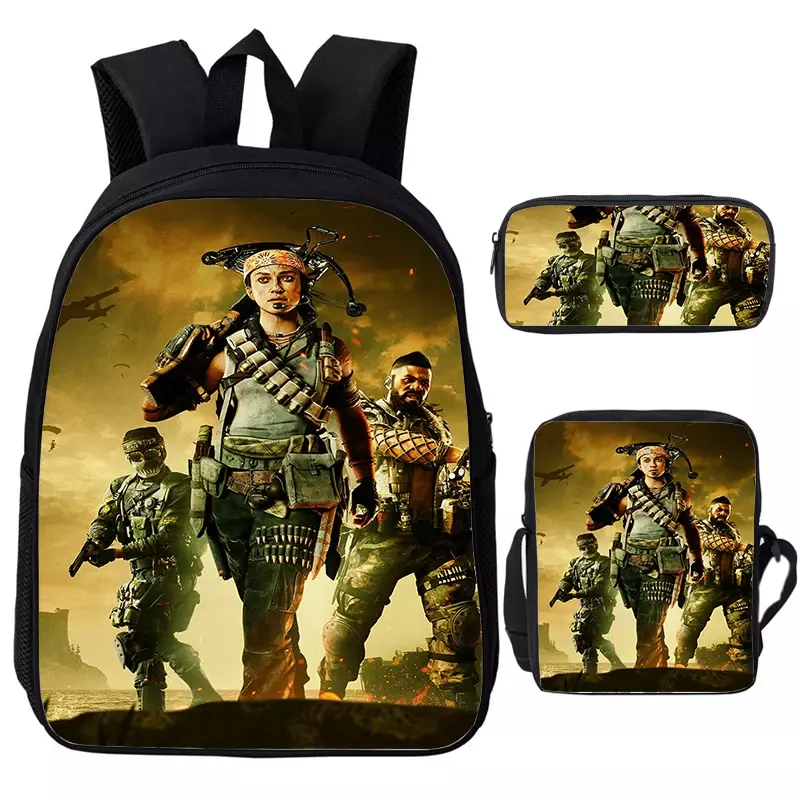 Jeu Call Of Duty Warzone Sacs à dos pour garçons et filles, sac d'école pour enfants, sac à dos pour étudiants, sac à dos de voyage, sac à dos cadeau, ensemble de 3 pièces