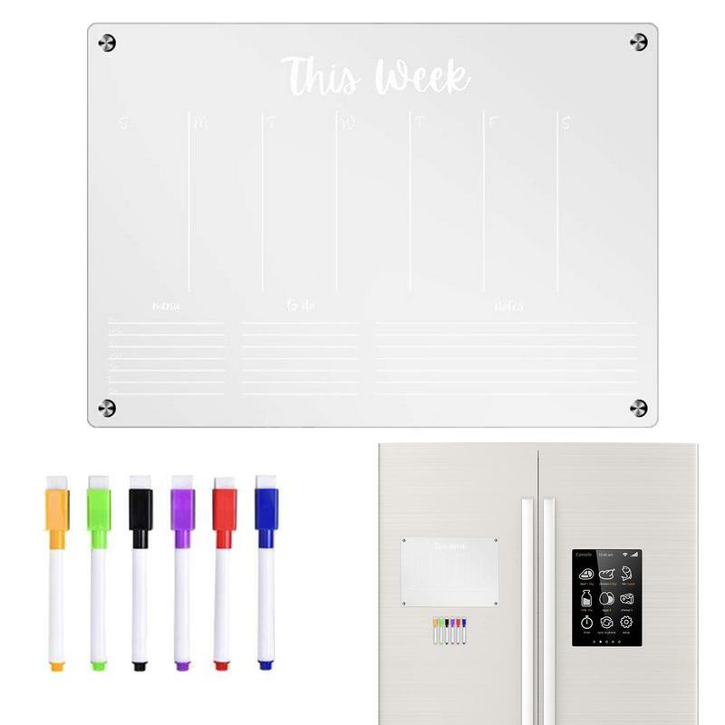A placa seca acrílica magnética do Erase, refrigerador, ímã do refrigerador, pode ser usada repetidamente