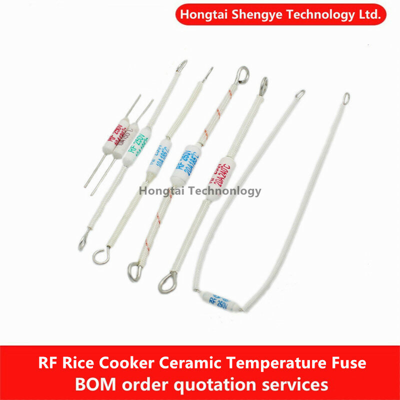 Fusível cerâmico do fogão do arroz do RF, fusível da temperatura, 130C, 155C, 165C, 185C, 20A, 216C, 240 graus, 10A, 15A, 20A, 250V