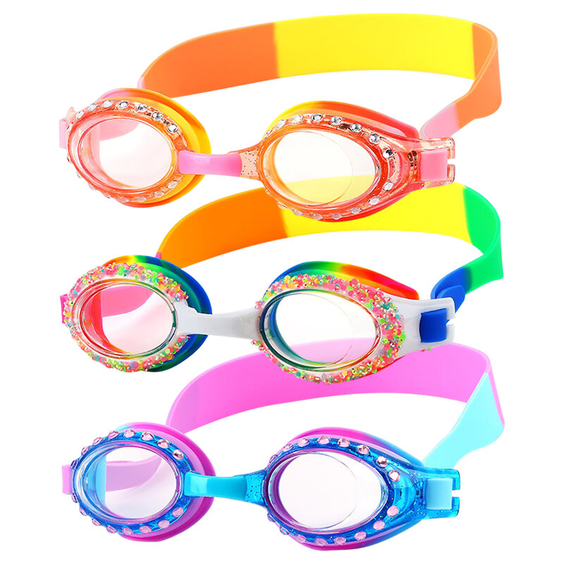 Kacamata Renang Anak-anak Tahan Air Baru Kacamata Latihan Renang Tahan Kabut UV Bentuk Hati Kartun untuk Hadiah Anak-anak