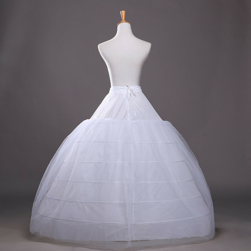 فستان زفاف كبير الحجم للعروس ، قطر كبير ، ست حلقات فولاذية ، بطبقتين ، مظلة فائقة
