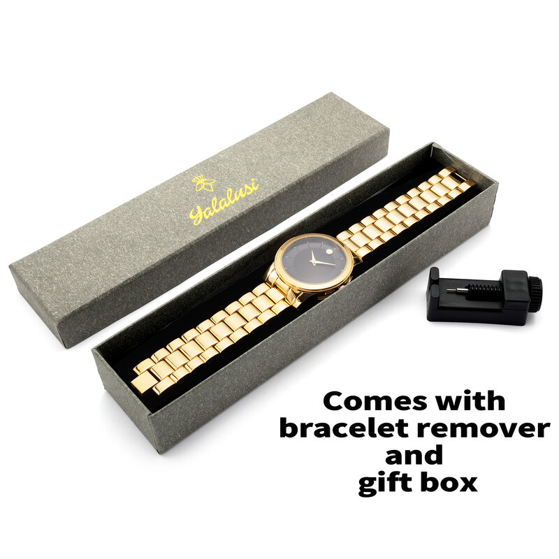 Бренд YaLaLuSi, женские часы, популярное золото, простой стиль 2024, новая коробка для удаления часов, ионное позолота
