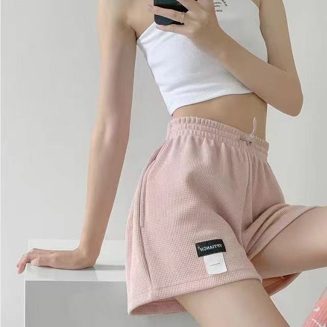 Women's Shorts 2023 Summer High Waisted Sports Shorts Loose Bottoms Female Casual Elastic Waist Hot Pants Solid Color Homewear