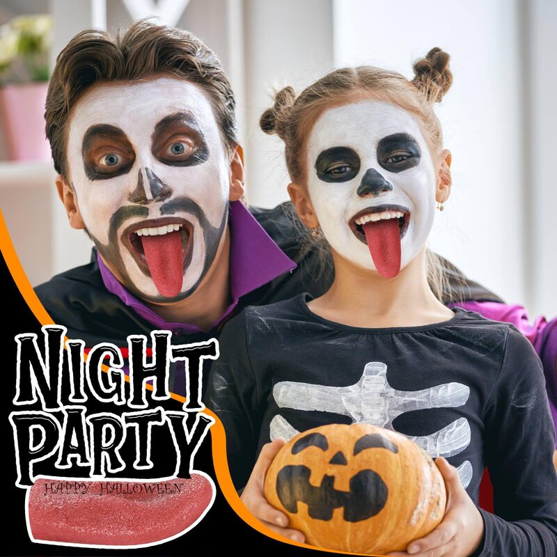 10 Pcs Halloween Silicone Fake Tongue Prank Prop Halloween Harmless Magic Trick Joke Horrible Stretchable Tongue Toys Party
