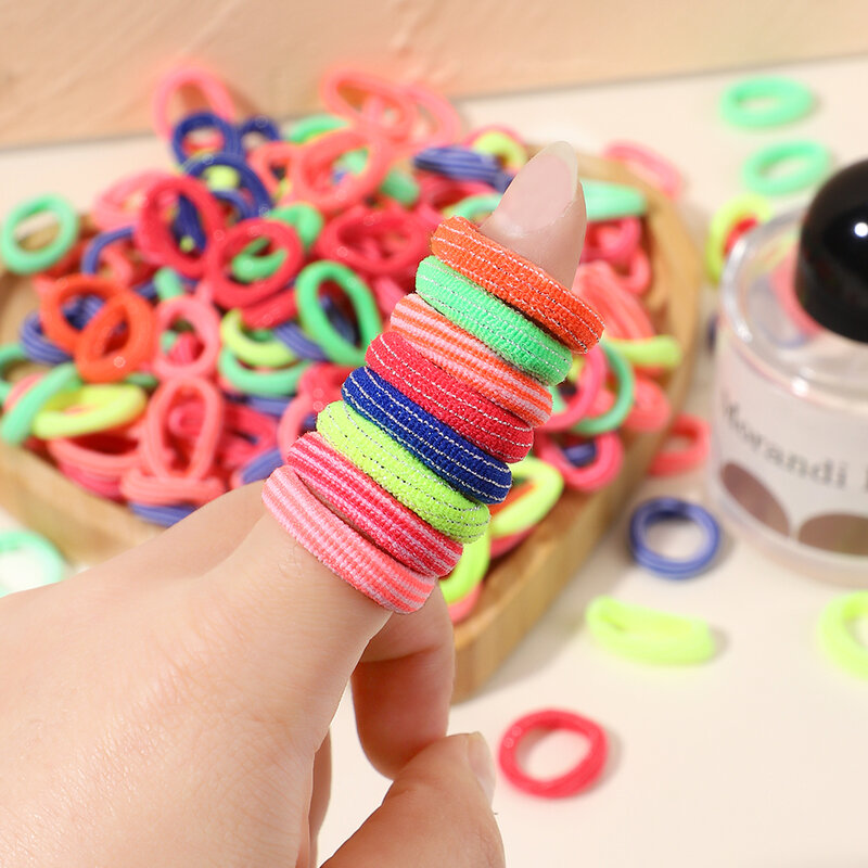 Banda de goma desechable de colores para niña, diadema para el pelo, coletero, accesorios para el cabello, 20/50/100 piezas