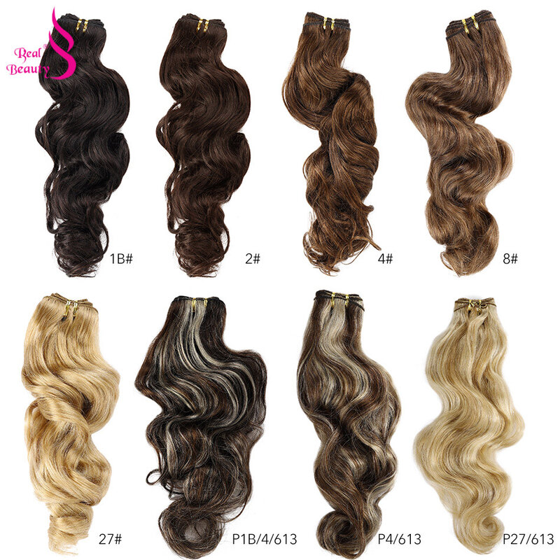 Real Beauty Platinum Blond Brazilian Body Wave Hair Weave Bundles 12"-28" High Ratio Remy Hair Extensions Brown #2 #4 #P6/613