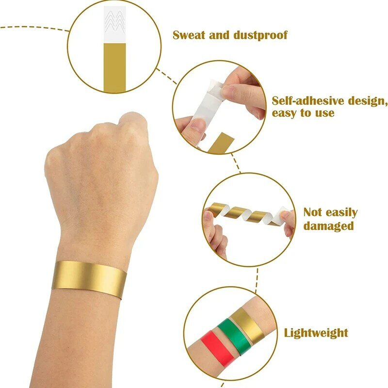 Bracelets d'identification de couleur néon pour événements, papier synthétique, bracelets légers étanches, 600 pièces