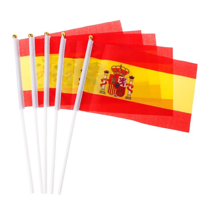 5Pcs Bandiere sventolanti a mano spagnole Spagna per striscioni  Sport Apertura all'aperto De