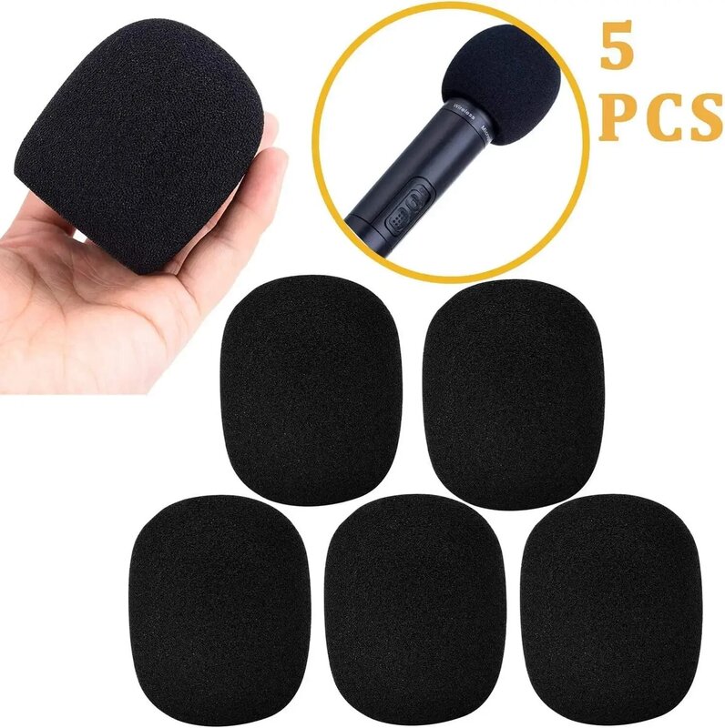 KEPHE mikrofon pokrywa mikrofon pianka przednia 5 paczka pianka Mic pokrywa mikrofon ręczny szyba przednia (5 sztuk)