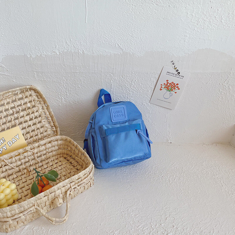Lindas mochilas escolares para niños, mochila de felpa de Color sólido para niños, mochilas escolares para niños y niñas, Mochila pequeña para bebés con libro