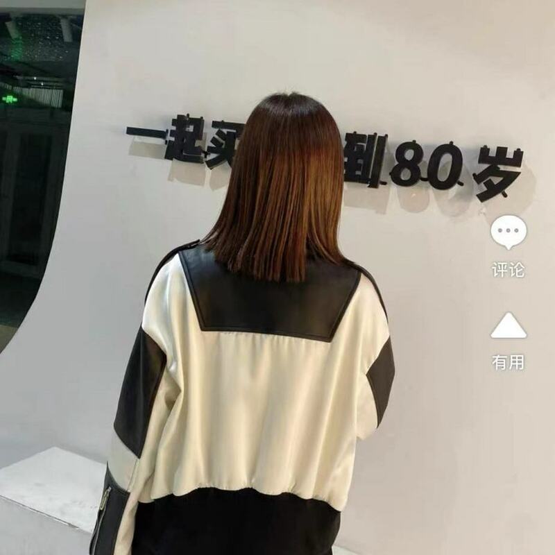 Chaqueta de piel sintética suave para mujer, abrigo corto holgado de piel sintética con un botón, ropa de calle Chic, Otoño, 2023