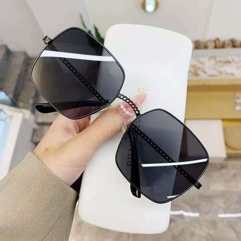 2022 موضة جديدة كلاسيكية كبيرة الحجم النظارات الشمسية النساء العلامة التجارية مصمم المعادن إطار كبير الفاخرة ظلال نظارات شمسية نظارات Gafas UV400