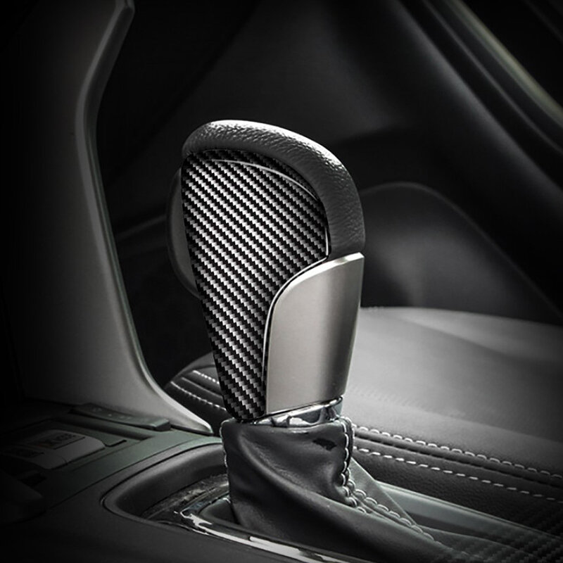 Per Subaru Forester 2013-2018 Car Real Carbon Fiber Gear Shift Head Knob Cover Trim