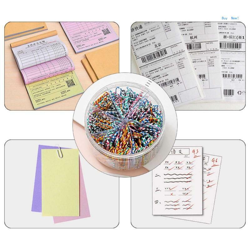 Clips papel a rayas cebra Clips papel coloridos Marcapáginas oficina-Carpeta-Clips papel