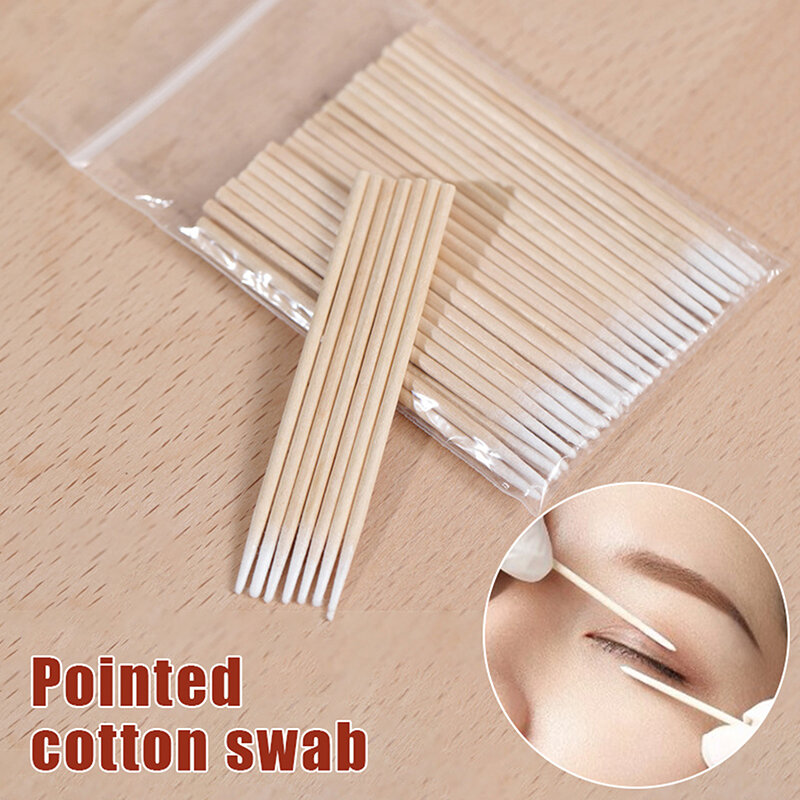 30/50/60pc Double Head Cotton Swab Women Makeup Cotton Buds Tip For Medical Wood Sticks Nose Ears Cleaning Health Care Tools