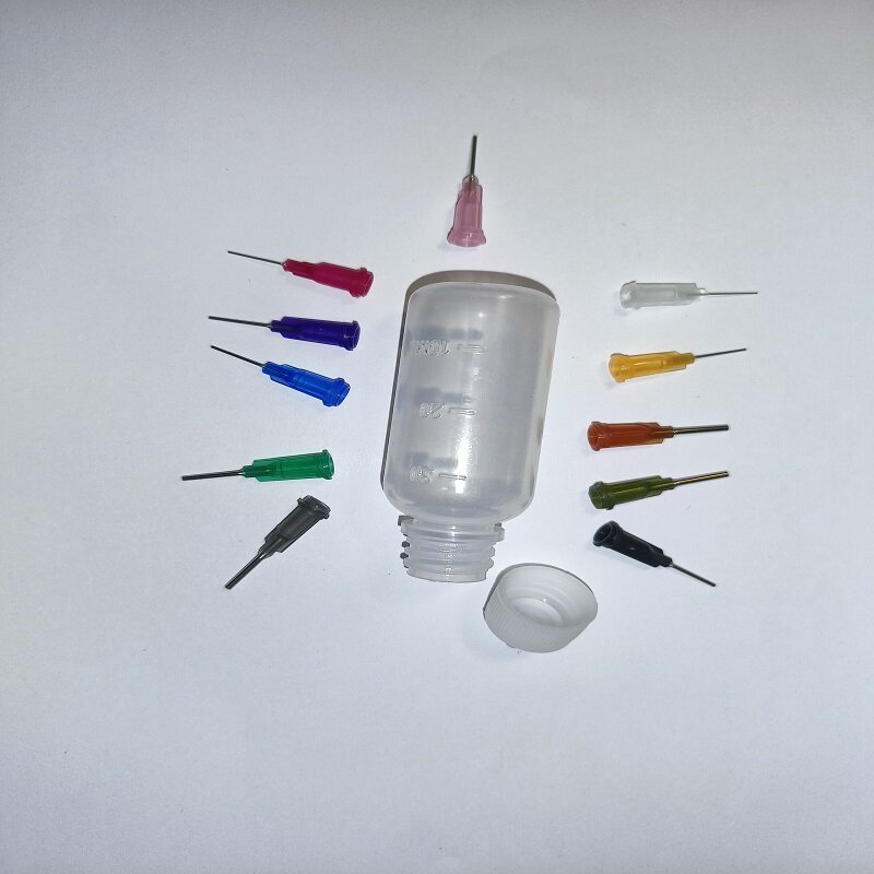 Прозрачный полиэтиленовый диспенсер для игл, 1 набор, 30 мл/50 мл, бутылка для паяльной пасты с канифолью + 11 фотоэлементов
