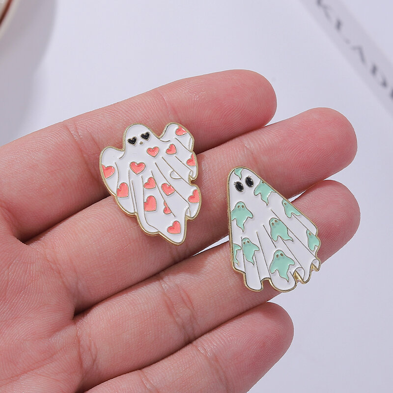 Custom Halloween Spooky Ghost Brooches Lapel Badges Cartoon Funny Jewelry Gift for Kids Friends Boo-tiful Enamel Pins