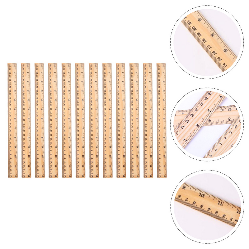12 Pcs Quilling Tool Wooden Student Accessory Multi-function Kids School Student Rulers Household Straight Convenient Kids