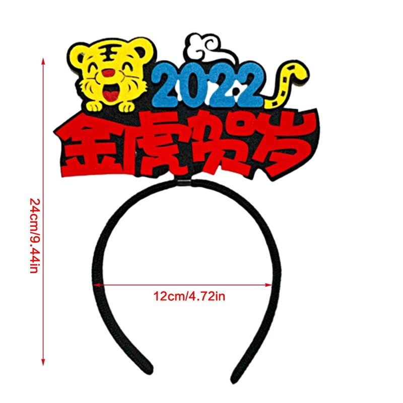 2022 Happy New Year Headband Luminous Light Up Letter Hair Hoop Christmas Photo Props Chinese New Year Party Supplies