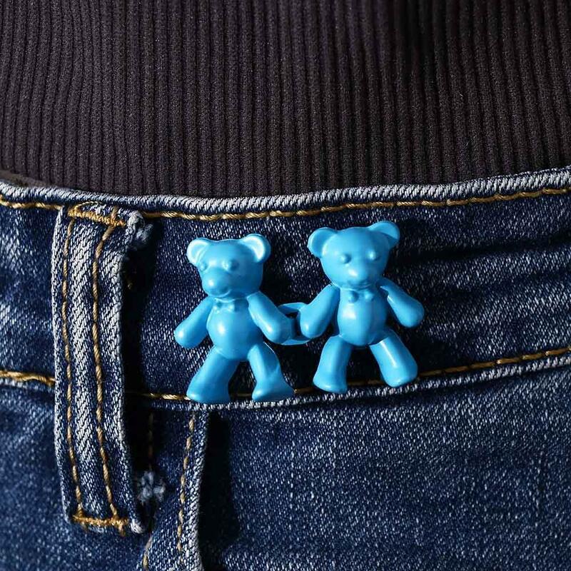 2 buah mulus potongan pinggang Beruang rok celana Jeans pinggang mengencangkan klip pakaian Aksesori pinggang kancing pinggang Pin gesper