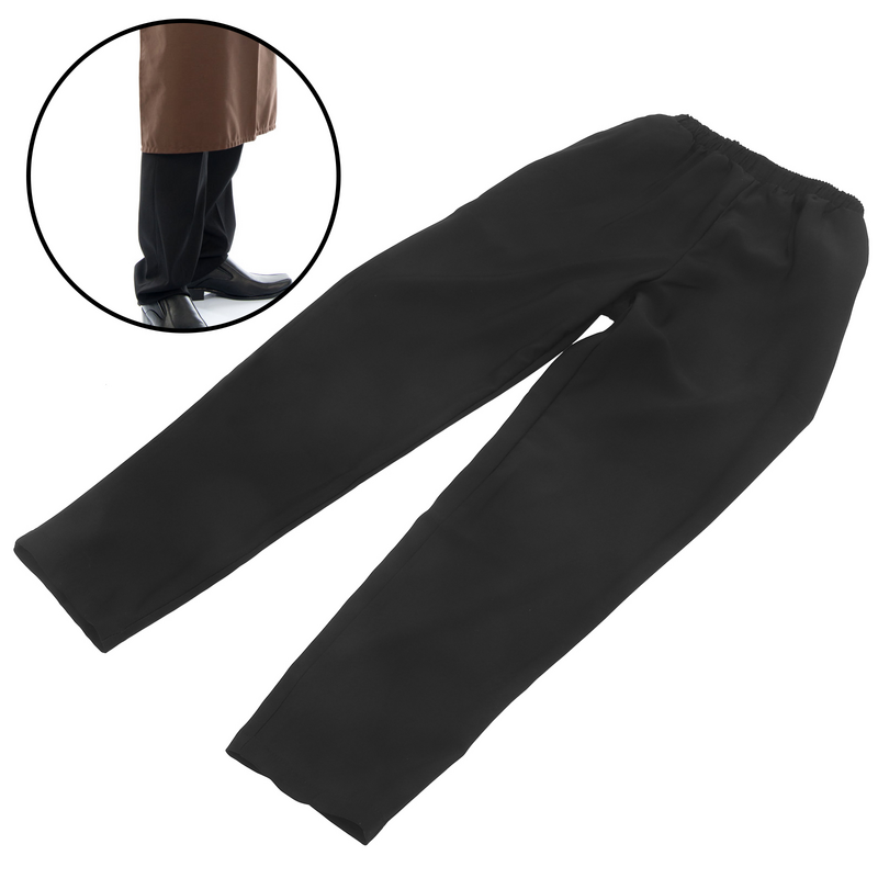 Pantalon de chef en matériau respirant, vêtements de travail durables, FJM, noir, 1 paire, taille S