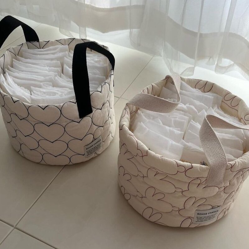 Korean Portable Baby Diaper Storage Basket for Home Children's Toys Miscellaneous Items Sorting Basket Diaper Storage Bag