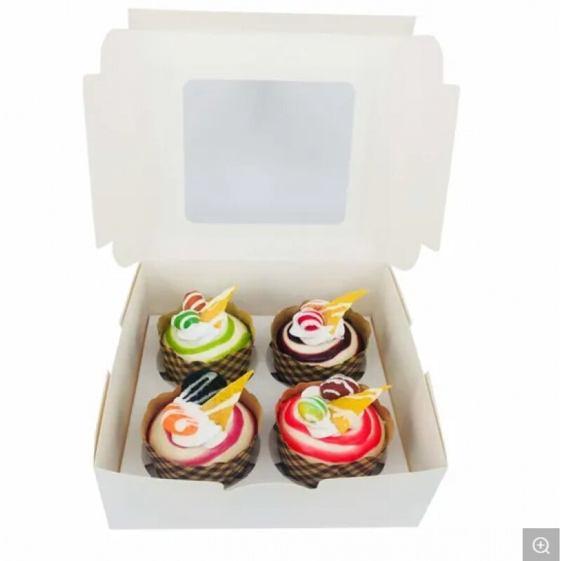 Kunden spezifische Produkt gebäck box verpackung, Cupcake-Bäckerei-Gebäck box mit Fenster kuchen verpackung Lebensmittel-und Getränke verpackung Kraft pap