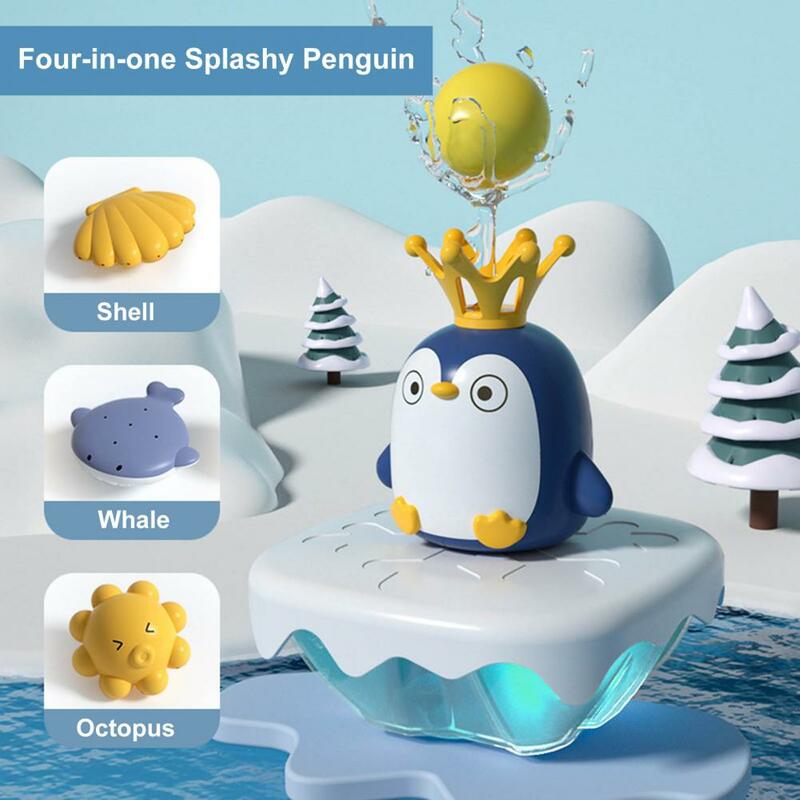 Mainan mandi Penguin kartun mainan mandi bayi interaktif air semprotan Penguin lucu untuk kolam mandi hadiah menyenangkan untuk bayi