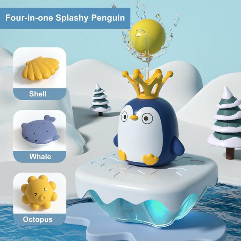 Brinquedo de banho interativo pinguim dos desenhos animados para bebês, pulverização de água para banheira, chuveiro, presente divertido para bebês, fofo