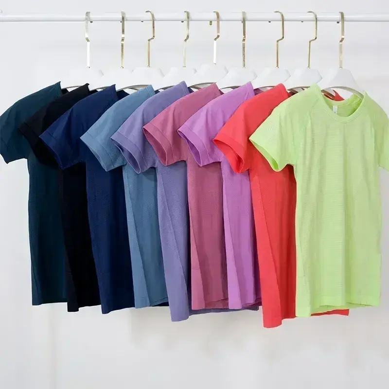 Camiseta deportiva de manga corta para mujer, camisa de Yoga de secado rápido, transpirable, para entrenamiento y correr, 2,0