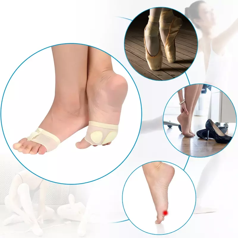 Women Belly Ballet Forefoot Toes Half Pads Dance Gym Paw Metatarsal Thong Protector Lyrical Socks Shoes Split Insoles