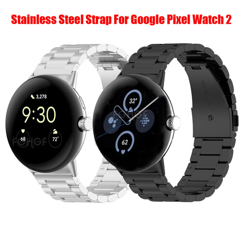 Correa de acero inoxidable para Google Pixel Watch 2, pulsera de repuesto para Google Pixel Watch Band, accesorios de Correa de Metal sin huecos