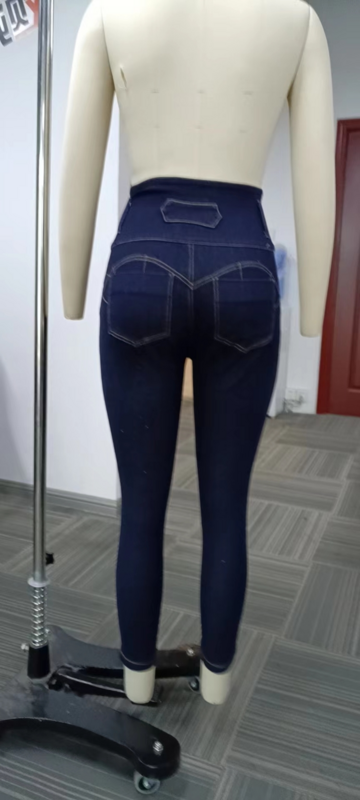 Hochwertige neue High-Waist Stretch Skinny Jeans Damenmode Stretch Button Bleistift hose Mutter Casual Jeans Hose