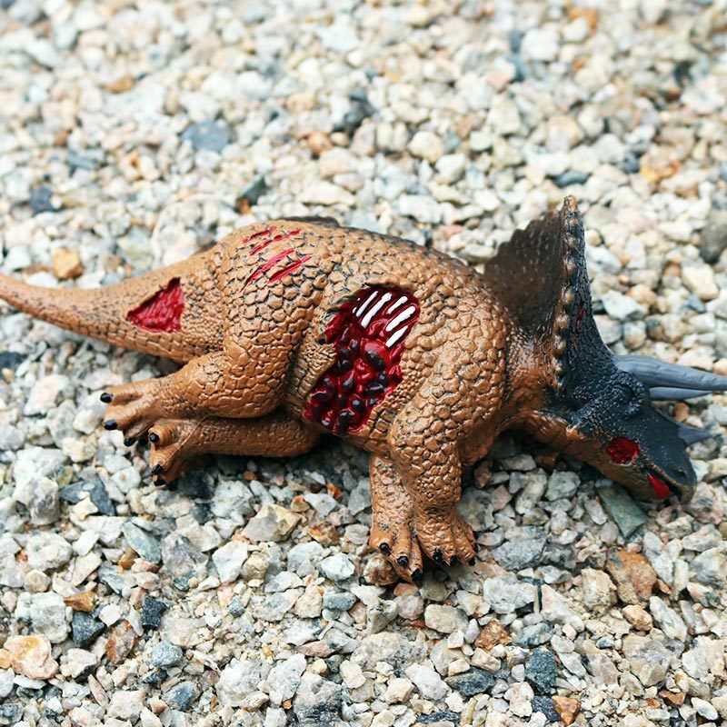 Ornamen mainan dinosaurus Triceratops Corpse t-rex simulasi kuat adegan dinosaurus Jurassic