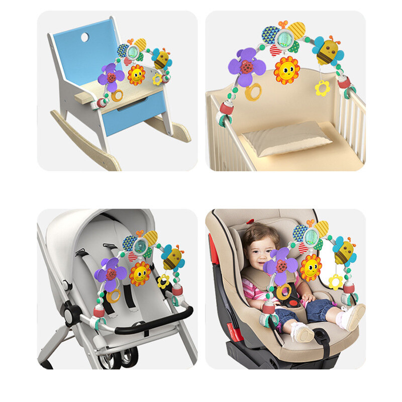 Grzechotka dla dzieci zabawka łóżko dla noworodka wiszące pluszaki ściereczka kostka wózek kołyska mobilne grzechotki zmysłowa niemowlę zabawka wydająca dźwięki