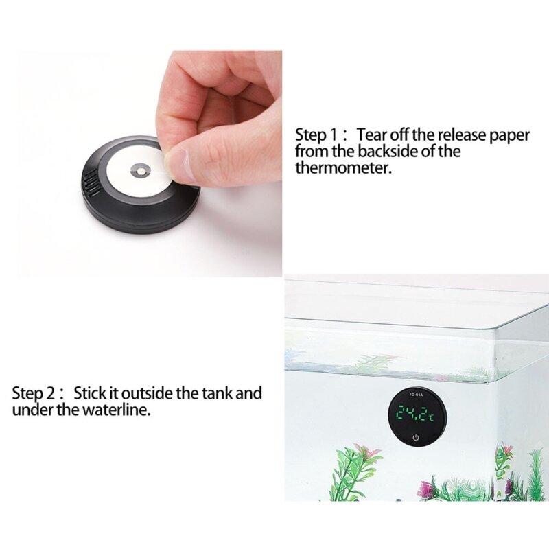 Termómetro LED para acuario Termómetro digital recargable inalámbrico para acuario
