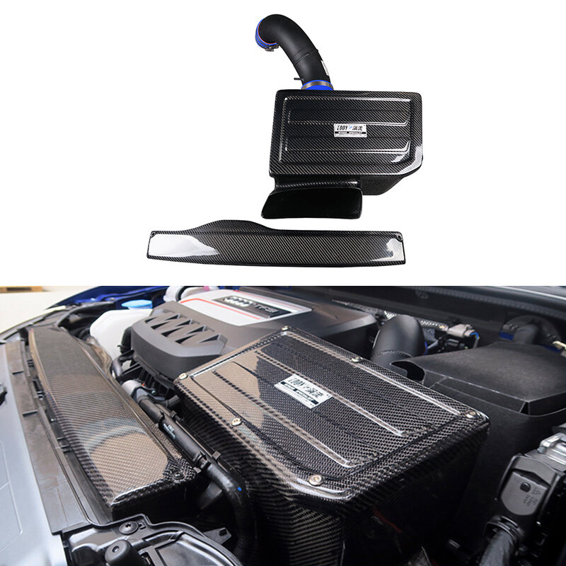 EDDYSTAR ช่องรับอากาศสำหรับรถยนต์15-17 S3ออดี้2.0ตันคาร์บอนไฟเบอร์สีแดงสีดำ