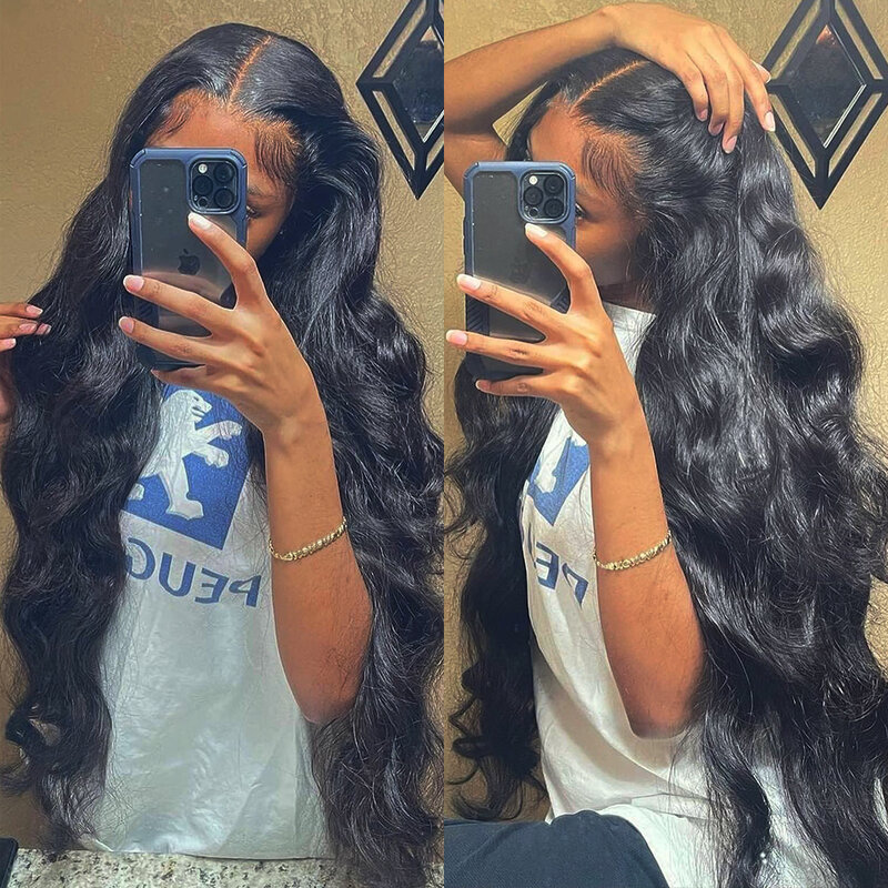 Brazilian Body Wave Lace Front Wig para Mulheres Negras, Glueless Transparente Cabelo Humano, 13x4, 13x6 HD Lace Frontal Wig, 30 ", 38", 40"