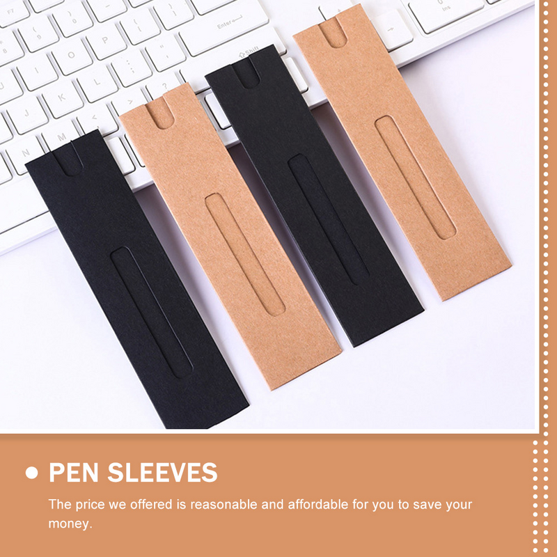 40 Pcs Pen Pot Pencil Bag Paper Case Packaging Kraft Sleeve Fold Pouch Single Holder Sleeves
