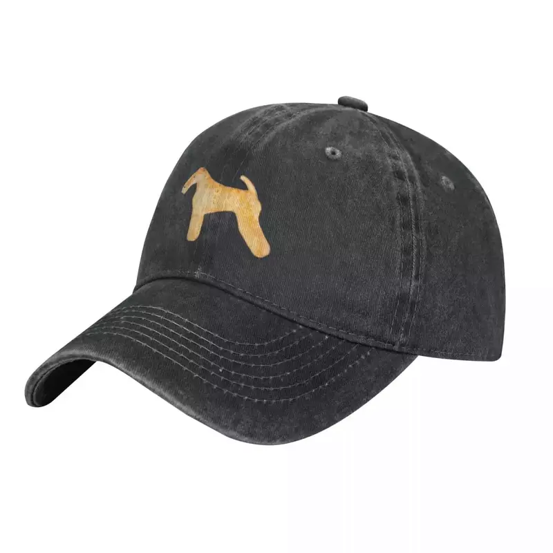 Watercolor Lakeland Terrier Silhouette Wheaten color Cowboy Hat Uv Protection Solar Hat Hat Man For The Sun Mens Women's